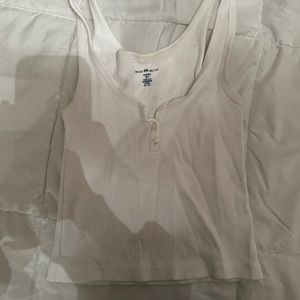 brandy melville white button tank top